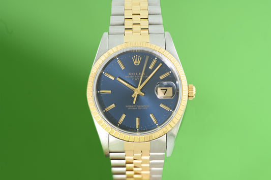 Rolex Oyster Perpetual Date 15223 - Blue Dial - Full Set