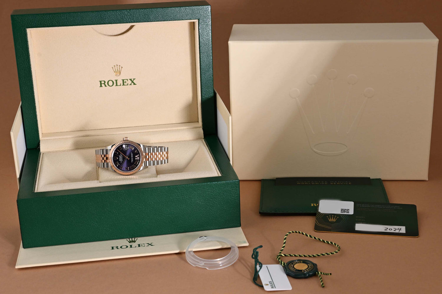 Rolex Datejust 31mm - Stahl/Rosé - Full Set - Purple Dial