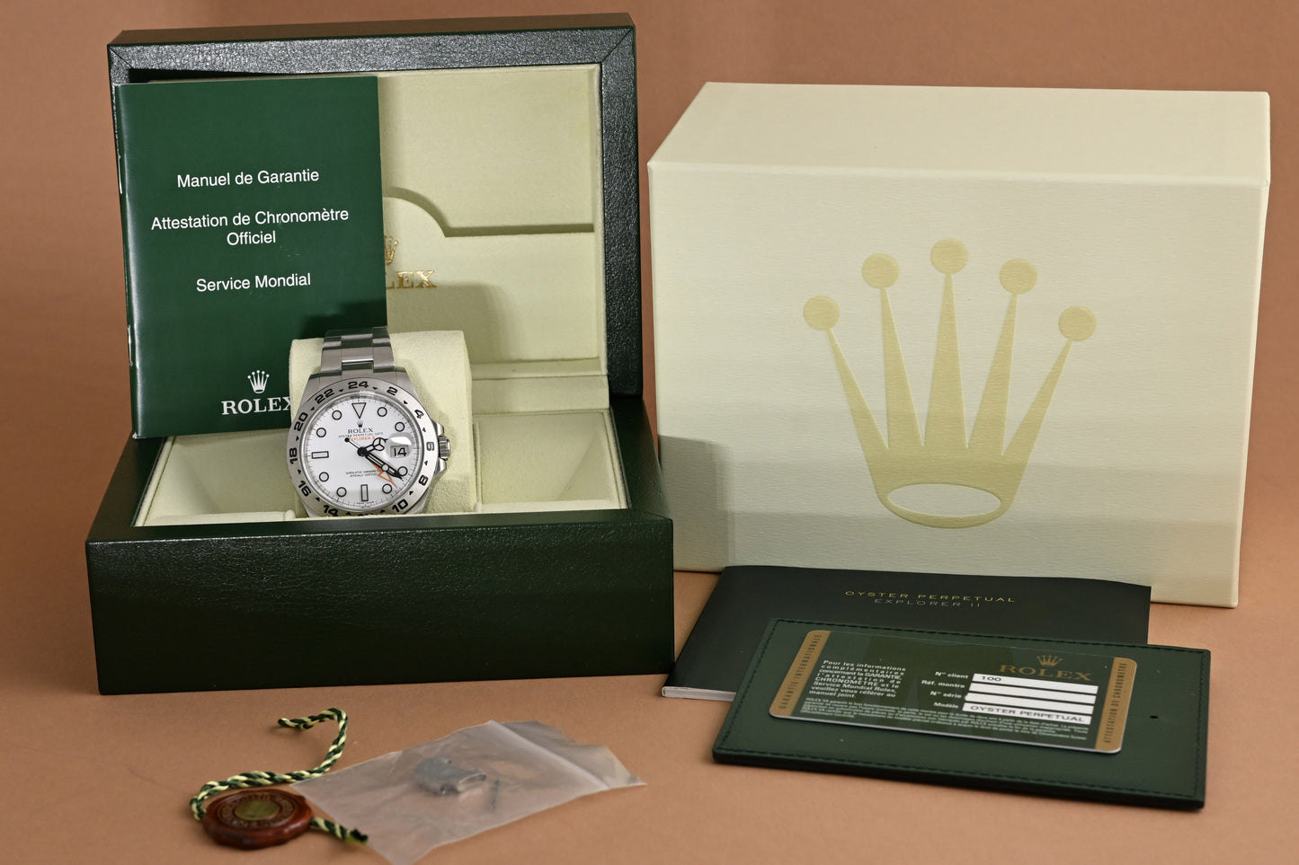 Rolex Explorer II 216570 - Full Set - Polar Dial - LC100