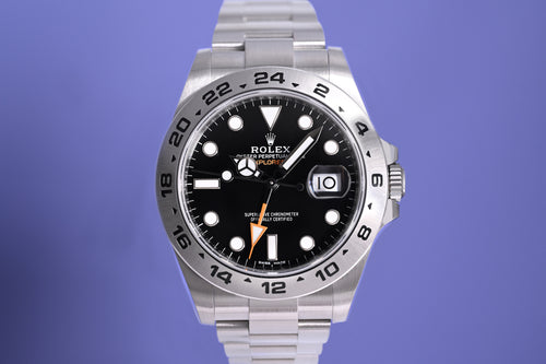 Rolex Explorer II 216570 - Full Set - Black Dial - LC 100