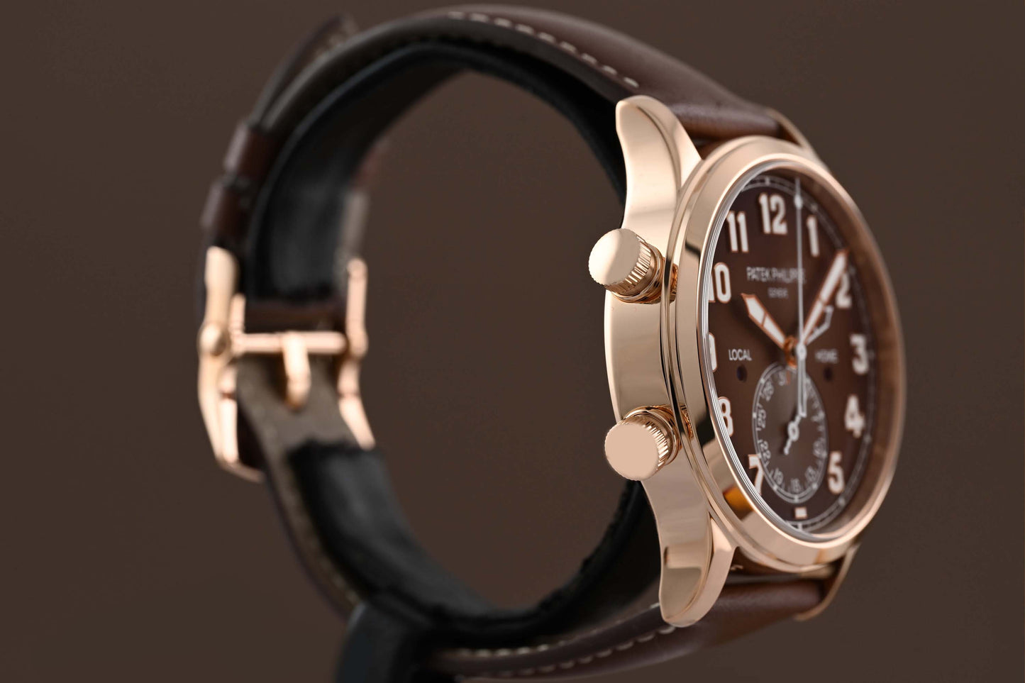 Patek Philippe Calatrava Pilot Travel Time 5524R-001 - Sunburst Brown Dial - Full Set