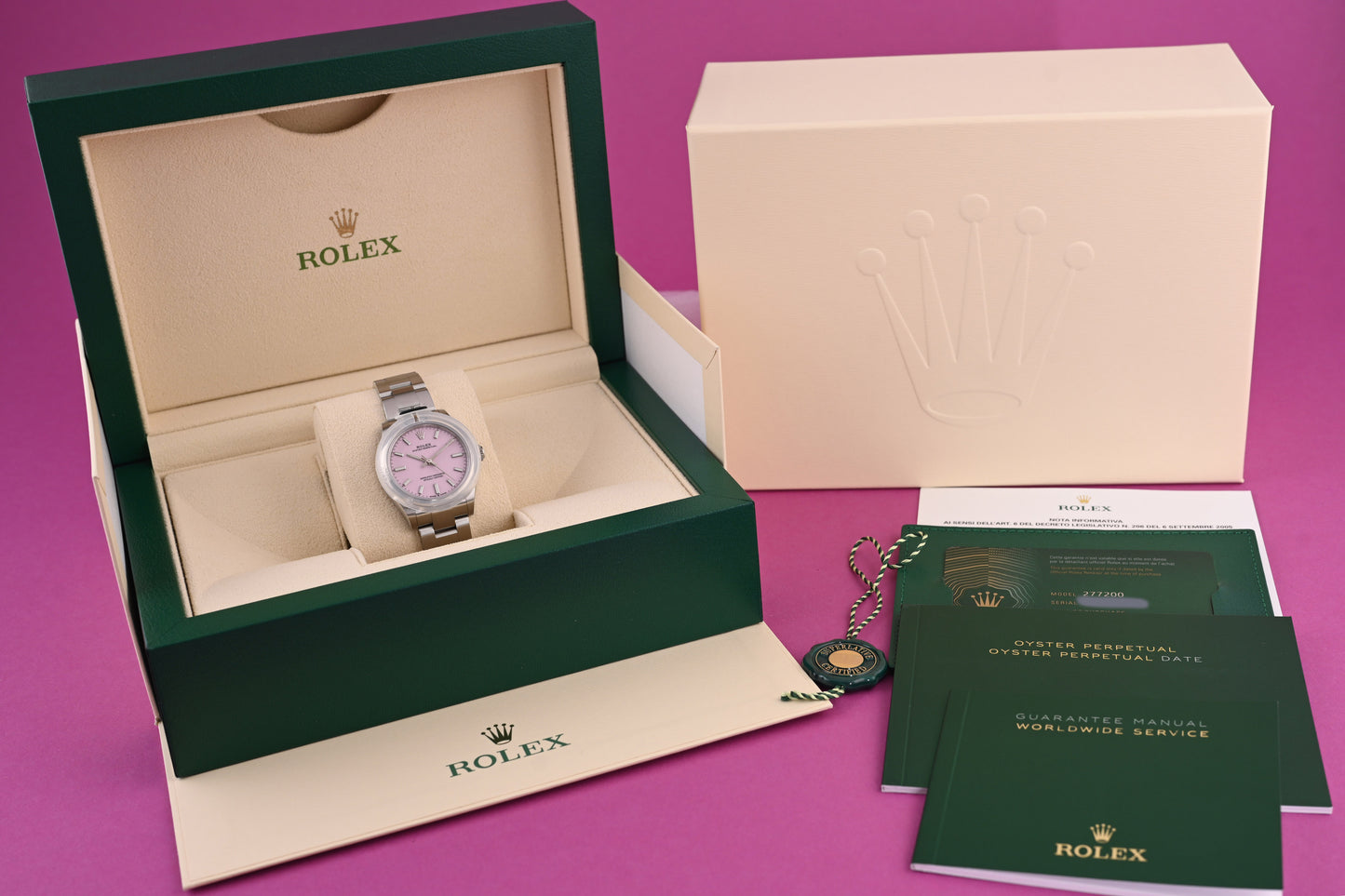 Rolex Oyster Perpetual 31mm 277200 - Full Set - Candy Pink - NEW