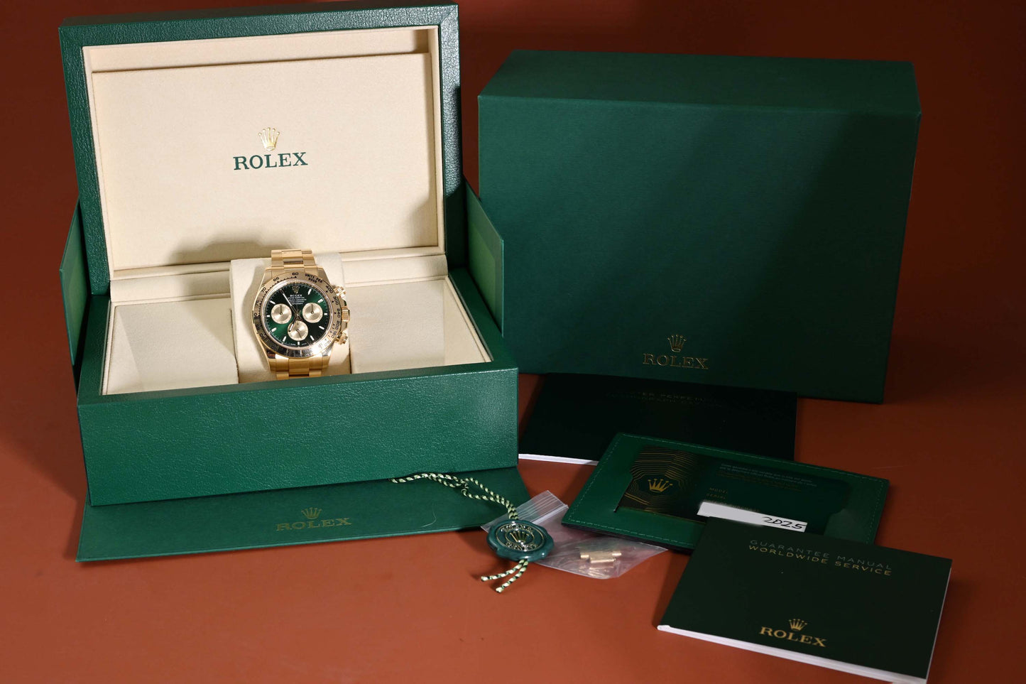 Rolex Daytona Gelbgold 126508 - Full Set - Green Dial - Like New 2025 - John Mayer 2.0