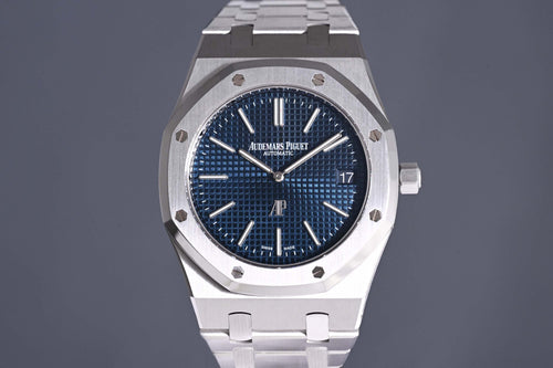 Audemars Piguet Royal Oak Jumbo Extraflach - Blue Dial - 15202ST