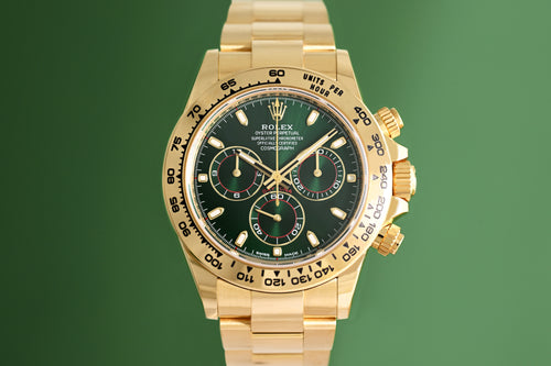 Rolex Daytona Gelbgold 116508 - Full Set - Green Dial - John Mayer