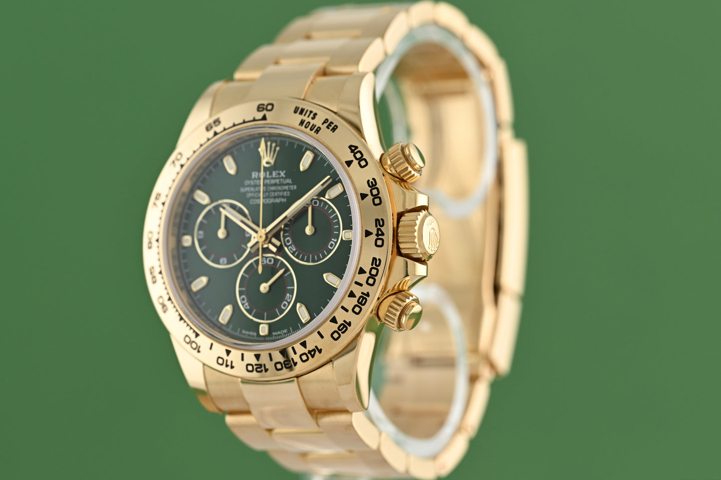 Rolex Daytona Gelbgold 116508 - Full Set - Green Dial - John Mayer