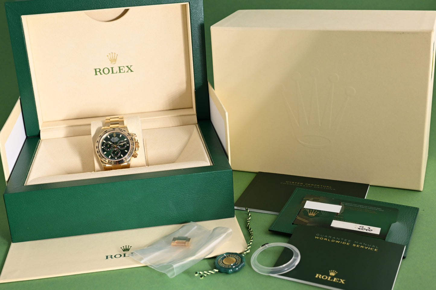 Rolex Daytona Gelbgold 116508 - Full Set - Green Dial - John Mayer