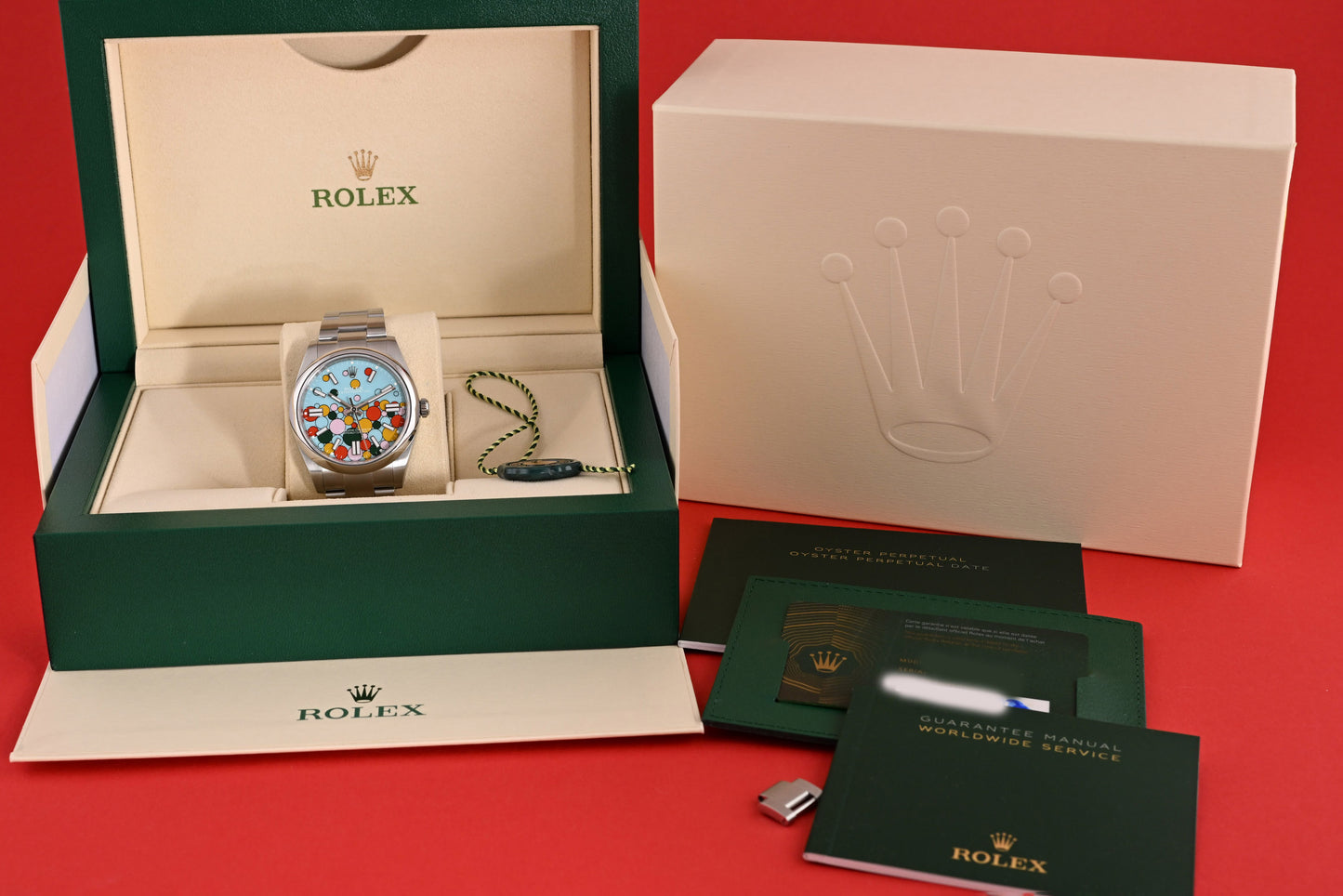 Rolex Oyster Perpetual 41mm 124300 - Full Set - Celebration Dial - NEW