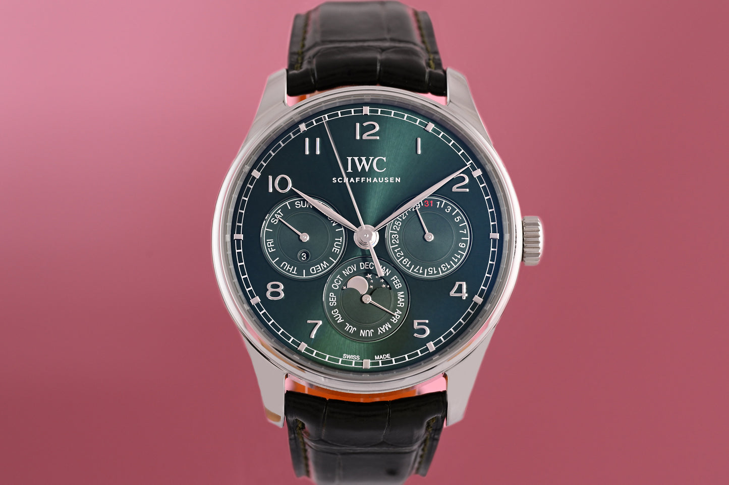 IWC Portuguese Perpetual Calendar 42 - Green Dial - Full Set - Like New