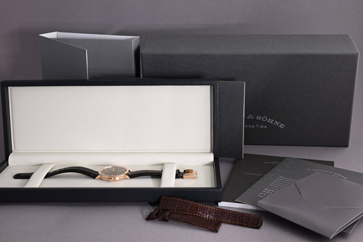 A. Lange & Söhne SAXONIA - Roségold - Brown Dial - Full Set