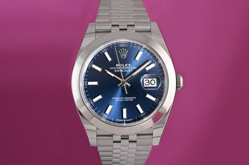 Rolex Datejust 41 - 126300 - Blue Dial - NEW - Full Set