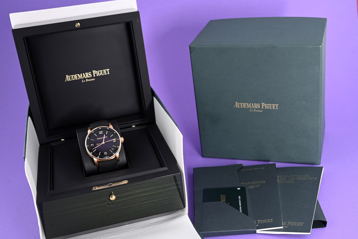 Audemars Piguet Code 11.59 Purple 18k Roségold - Full Set