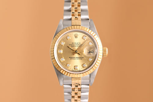Rolex Datejust Lady - Gold Dia Dial - Full Set - LC100