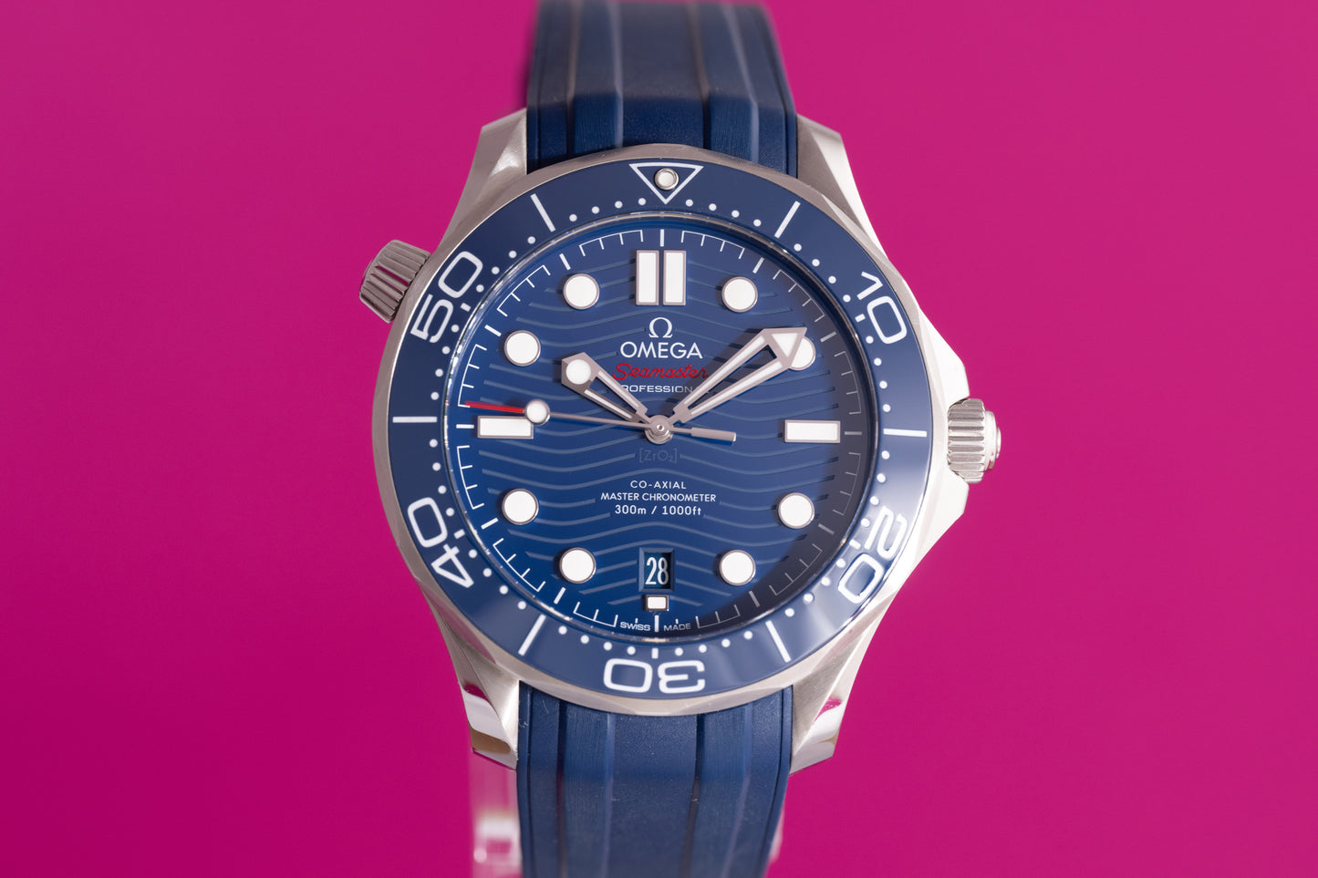 Omega Seamaster Diver 300M - Blue Dial - Stahl & Kautschukband - Full Set