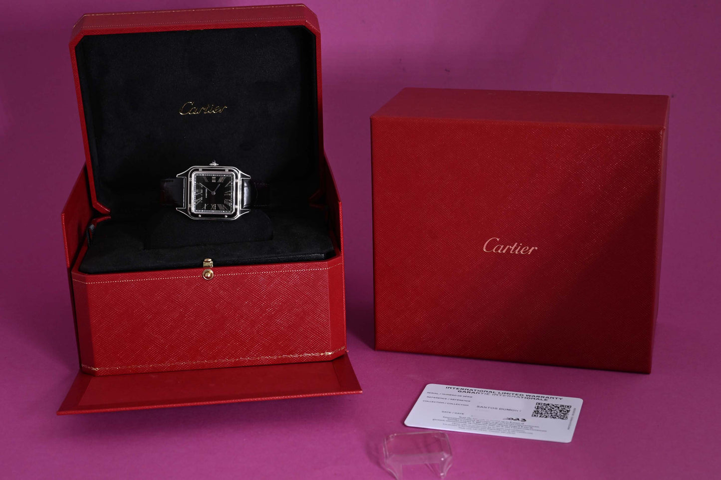 Cartier Santos Dumont - Black Lacquered - Full Set