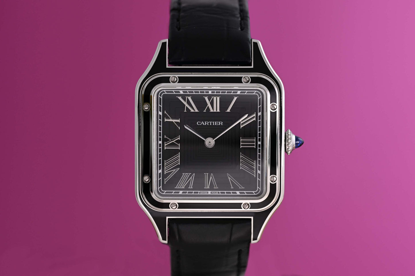 Cartier Santos Dumont - Black Lacquered - Full Set