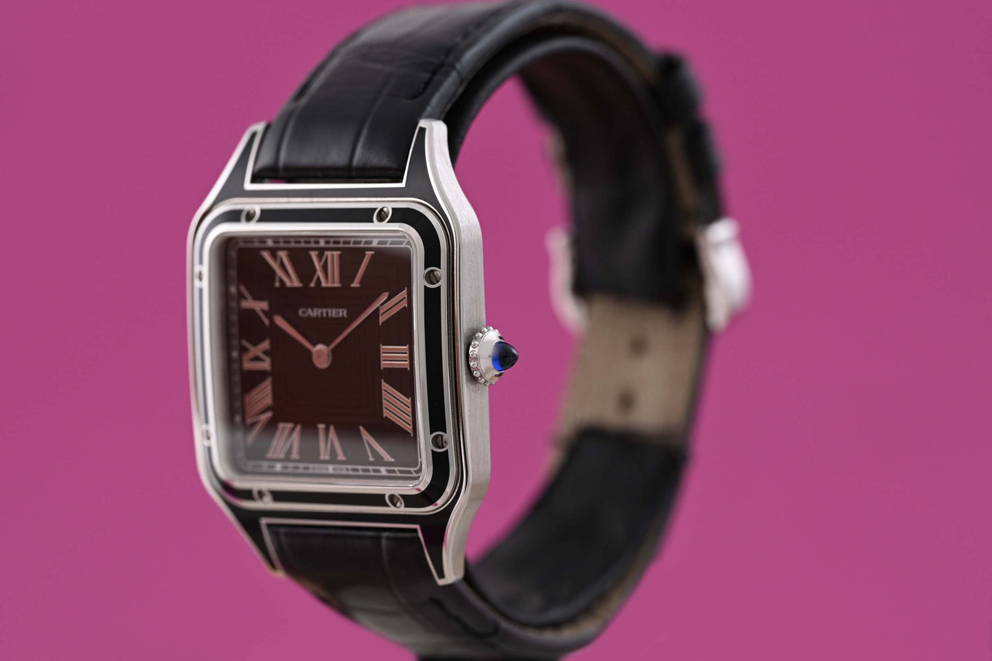 Cartier Santos Dumont - Black Lacquered - Full Set