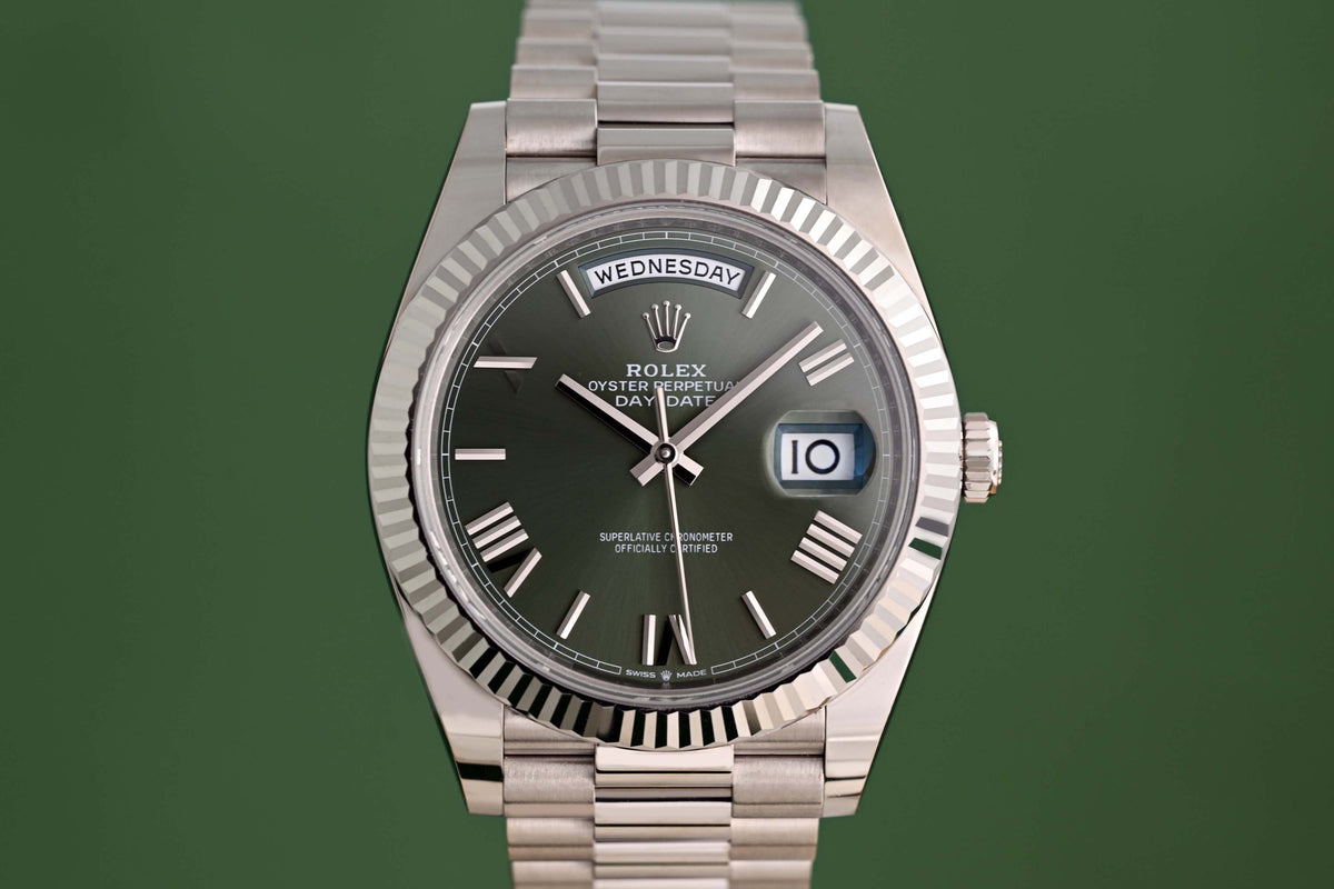 Rolex Day Date 40 Weißgold 228239 - Green Dial - Full Set - Like New 2024