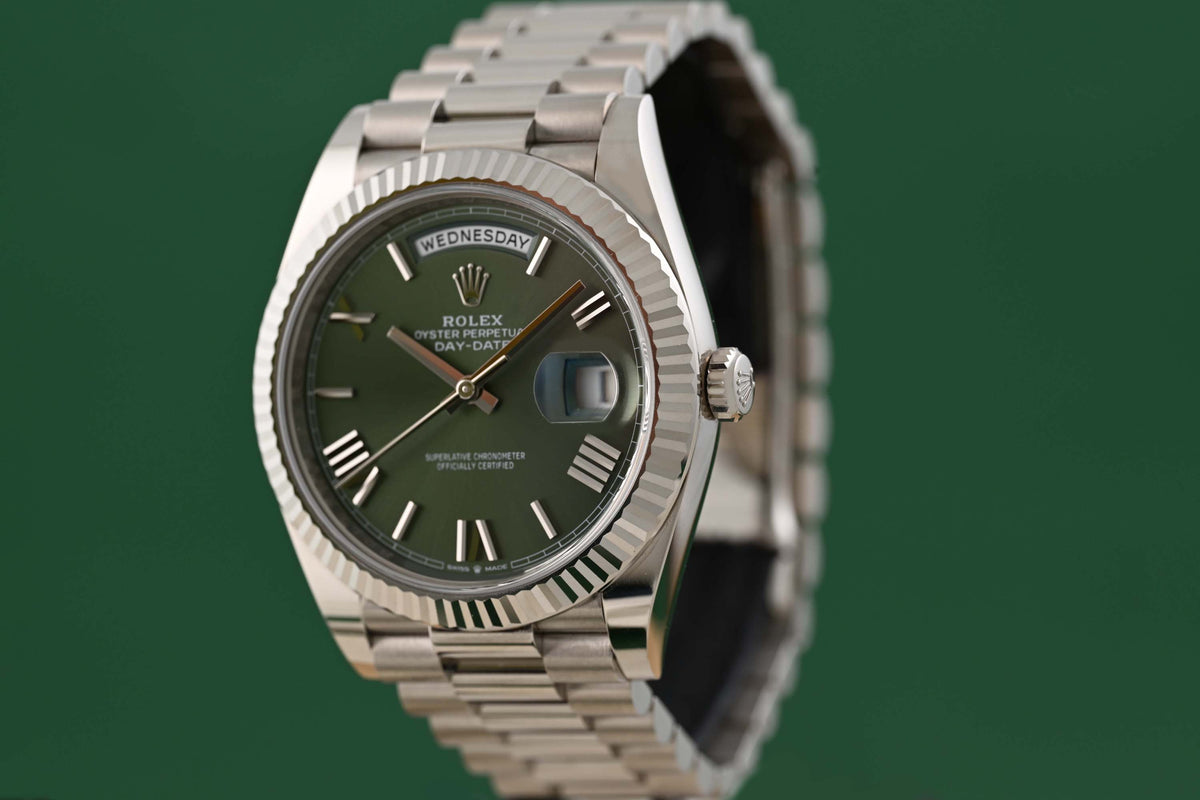 Rolex Day Date 40 Weißgold 228239 - Green Dial - Full Set - Like New 2024