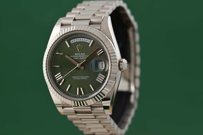 Rolex Day Date 40 Weißgold 228239 - Green Dial - Full Set - Like New 2024