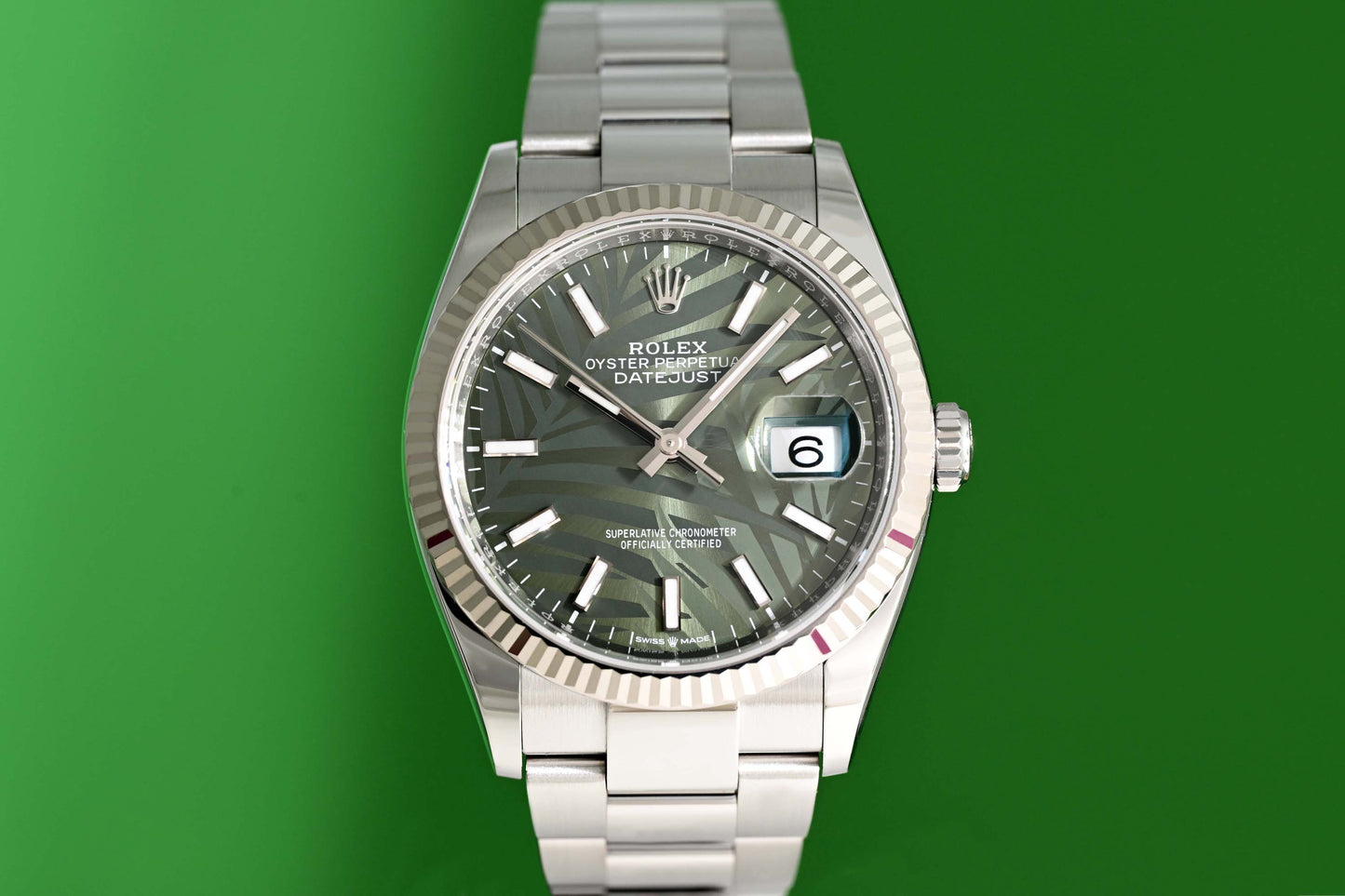 Rolex Oyster Perpetual Datejust 126234 - Full Set - Palm Motif Dial