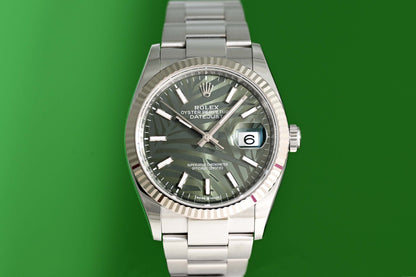 Rolex Oyster Perpetual Datejust 126234 - Full Set - Palm Motif Dial