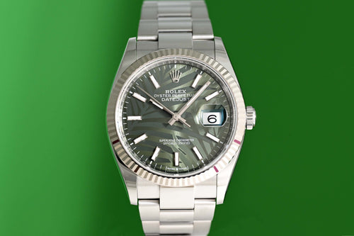 Rolex Oyster Perpetual Datejust 126234 - Full Set - Palm Motif Dial