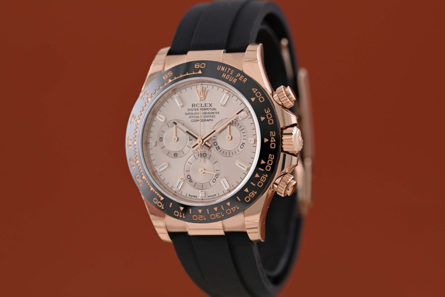 Rolex Daytona Rosegold 116515LN - Full Set - Sundust Baguette - NEW + Sticker