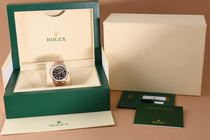 Rolex Day Date 36 Roségold 128345RBR - Full Set - Factory Diamond Setting - LC100