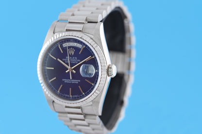 Rolex Day Date Weißgold 18239 - Full Set - Blue Dial - NOS