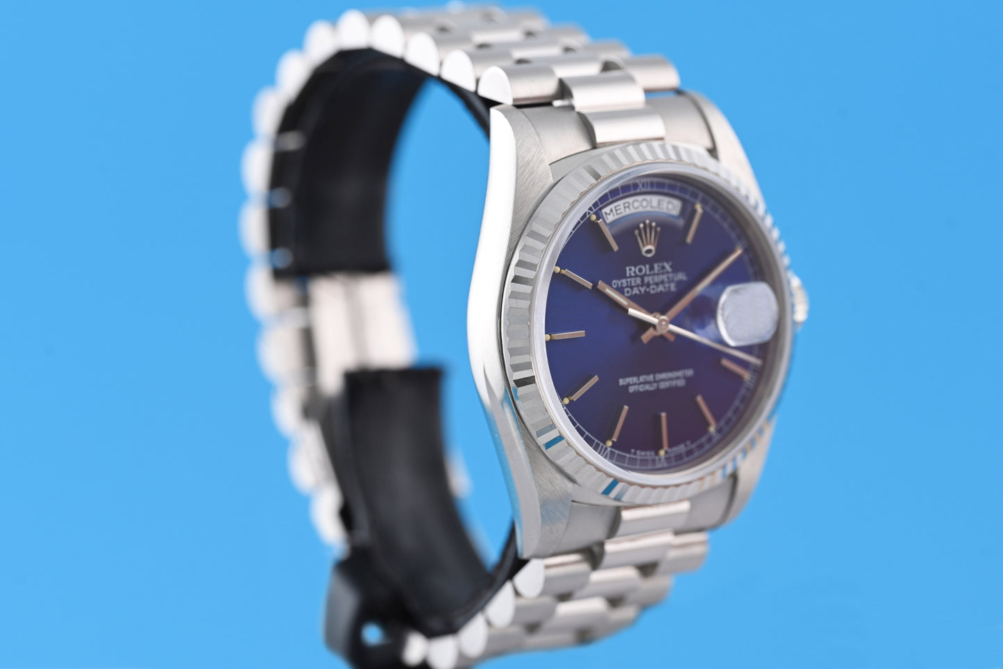 Rolex Day Date Weißgold 18239 - Full Set - Blue Dial - NOS