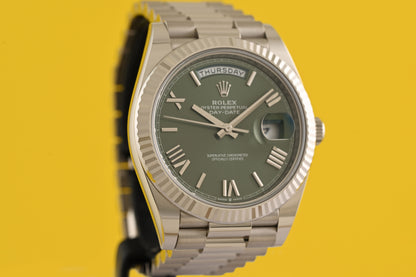 Rolex Day Date 40 Weißgold 228239 - Green Dial - Full Set - Like New