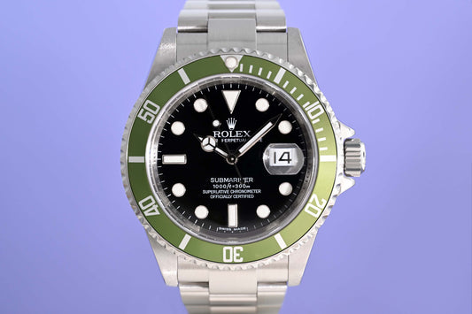 Rolex Submariner 16610LV - Full Set - Kermit - near N.O.S. - LC100 - Rehaut