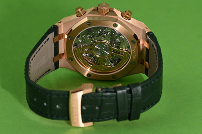 Audemars Piguet Royal Oak Chronograph 41mm Rose Gold - Full Set - Green Dial - NEW