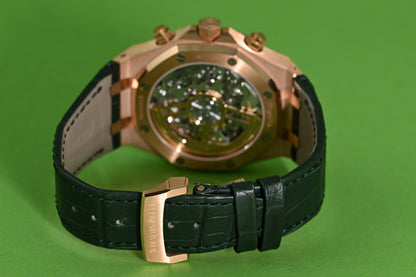 Audemars Piguet Royal Oak Chronograph 41mm Rose Gold - Full Set - Green Dial - NEW