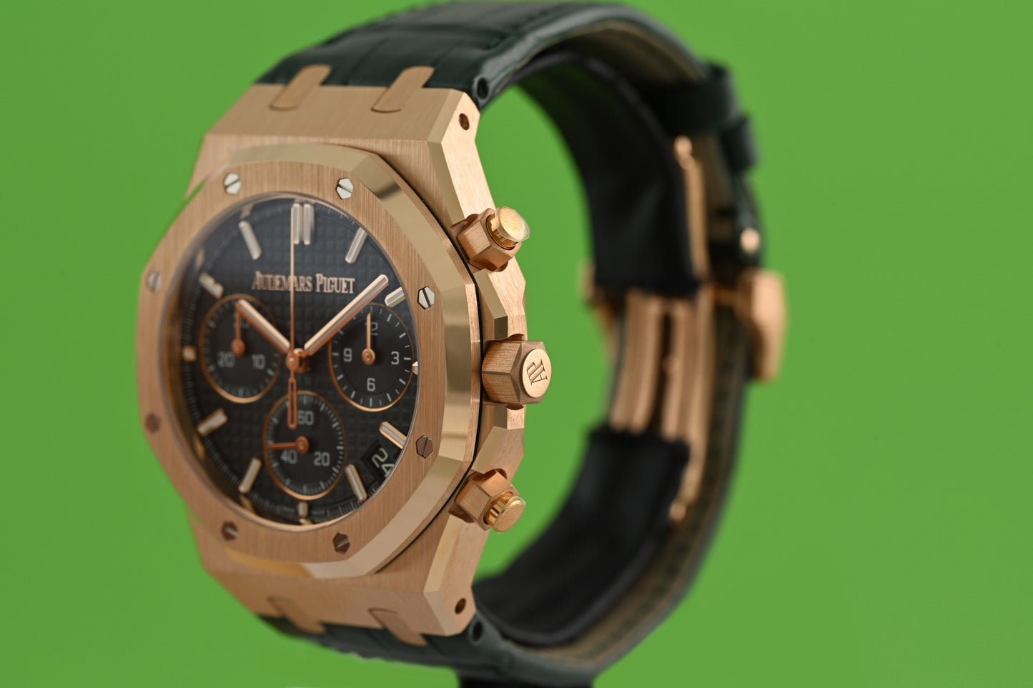 Audemars Piguet Royal Oak Chronograph 41mm Rose Gold - Full Set - Green Dial - NEW