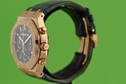 Audemars Piguet Royal Oak Chronograph 41mm Rose Gold - Full Set - Green Dial - NEW