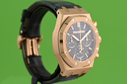 Audemars Piguet Royal Oak Chronograph 41mm Rose Gold - Full Set - Green Dial - NEW