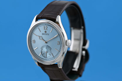 Rolex 1908 - Ice Blue Dial - Platinum - Full Set - NEW 2026