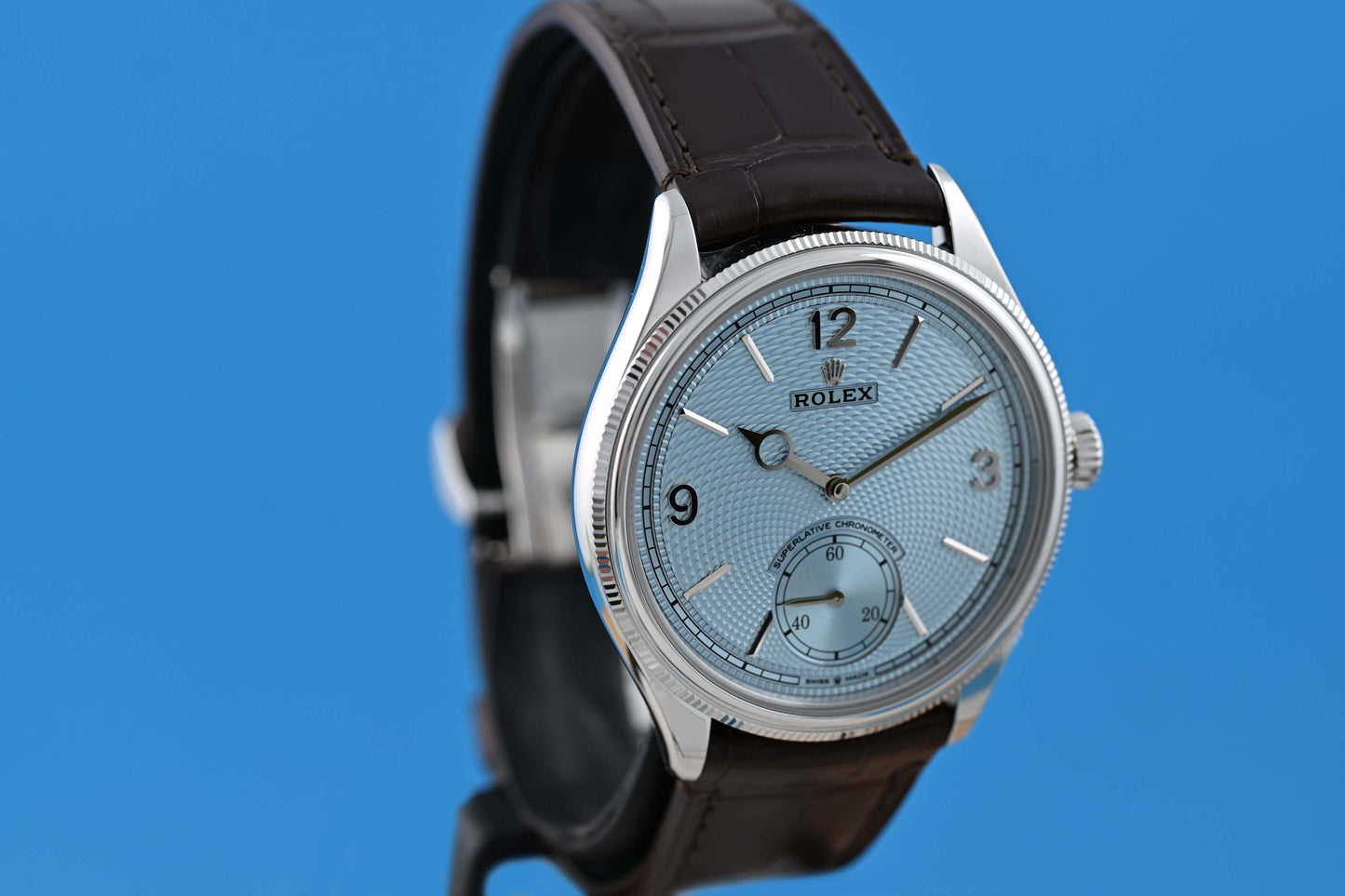 Rolex 1908 - Ice Blue Dial - Platinum - Full Set - NEW 2026