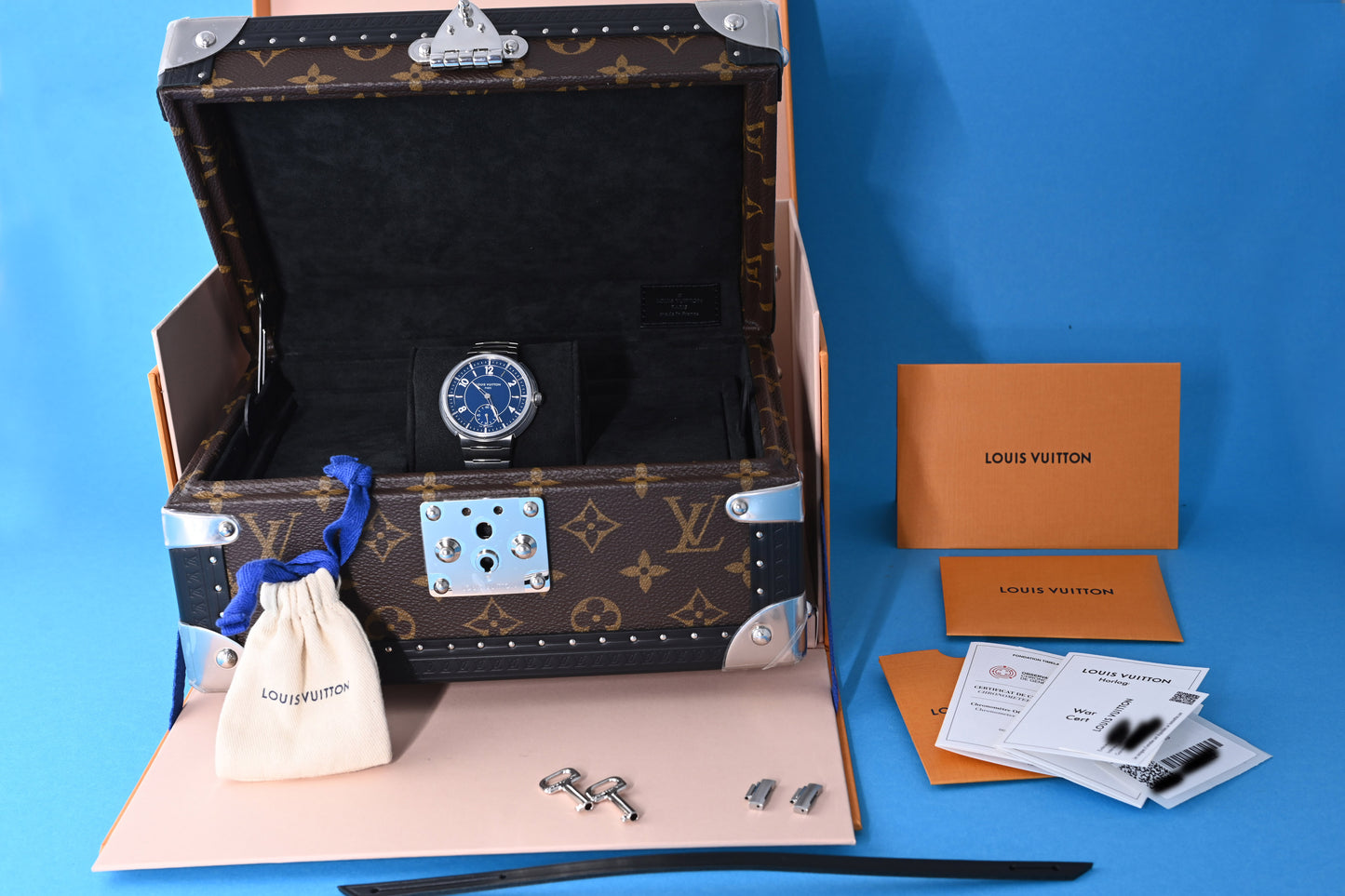Louis Vuitton Tambour - Blue Dial - Full Set