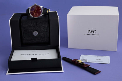 IWC Portugieser Automatik 42 Year of the Horse - Burgundy Dial - Full Set - NEW