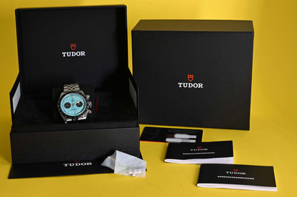 Tudor Black Bay Chronograph 79360N - Flamingo Blue - Full Set - Like NEW
