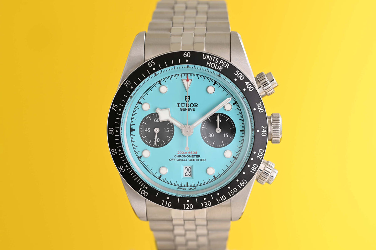 Tudor Black Bay Chronograph 79360N - Flamingo Blue - Full Set - Like NEW
