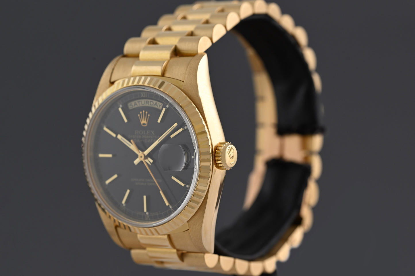 Rolex Day Date Gelbgold 18238 - Black Dial - Watch Only