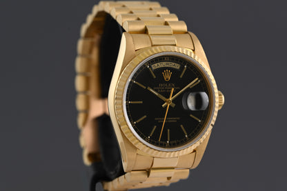 Rolex Day Date Gelbgold 18238 - Black Dial - Watch Only