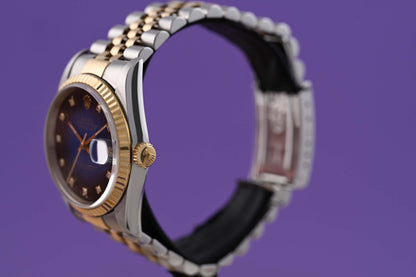Rolex Datejust Stahl/Gold 16233 - Blue Vignette Degrade Dial