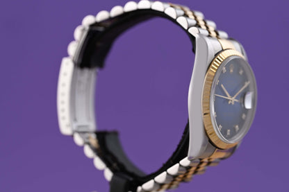 Rolex Datejust Stahl/Gold 16233 - Blue Vignette Degrade Dial