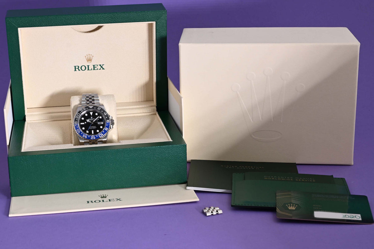 Rolex GMT Master II Batgirl 126710BLNR - Full Set