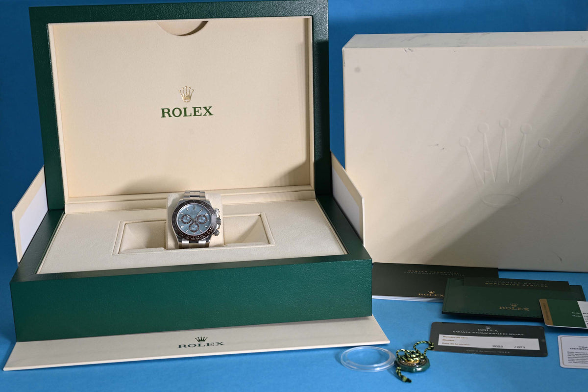 Rolex Daytona Platin 116506 - Ice Blue Dial - Full Set - LC150
